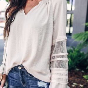 Vici Collection Satin Illusion Blouse Medium